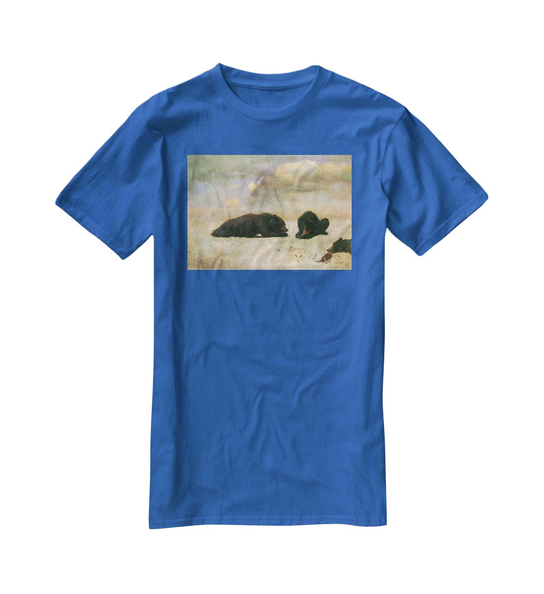 Grizzly Bears by Bierstadt T-Shirt - Canvas Art Rocks - 2