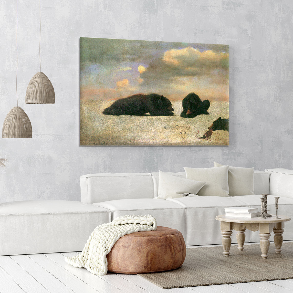 Grizzly Bears by Bierstadt Canvas Print or Poster - Canvas Art Rocks - 6