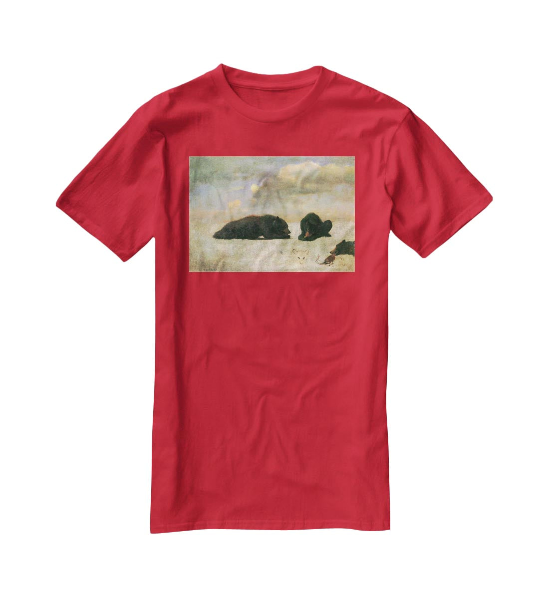 Grizzly Bears by Bierstadt T-Shirt - Canvas Art Rocks - 4