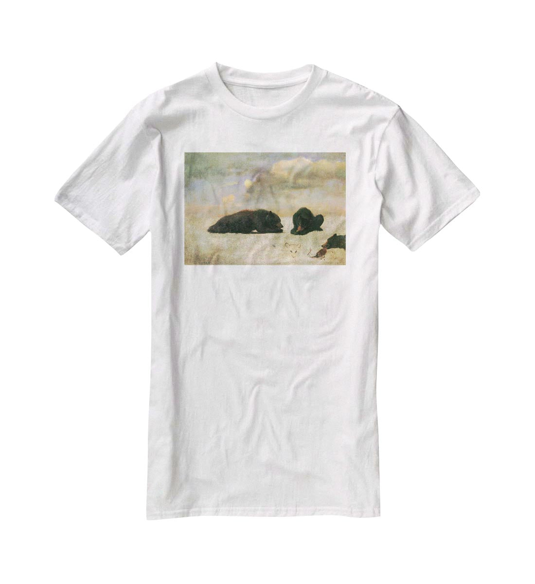 Grizzly Bears by Bierstadt T-Shirt - Canvas Art Rocks - 5