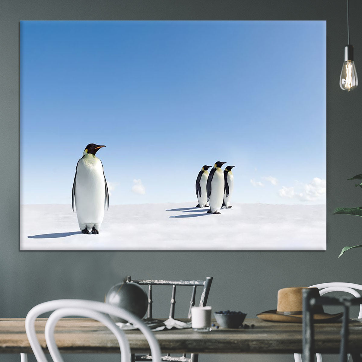 Group of Emperor Penguins in Antarctica Canvas Print or Poster - Canvas Art Rocks - 3