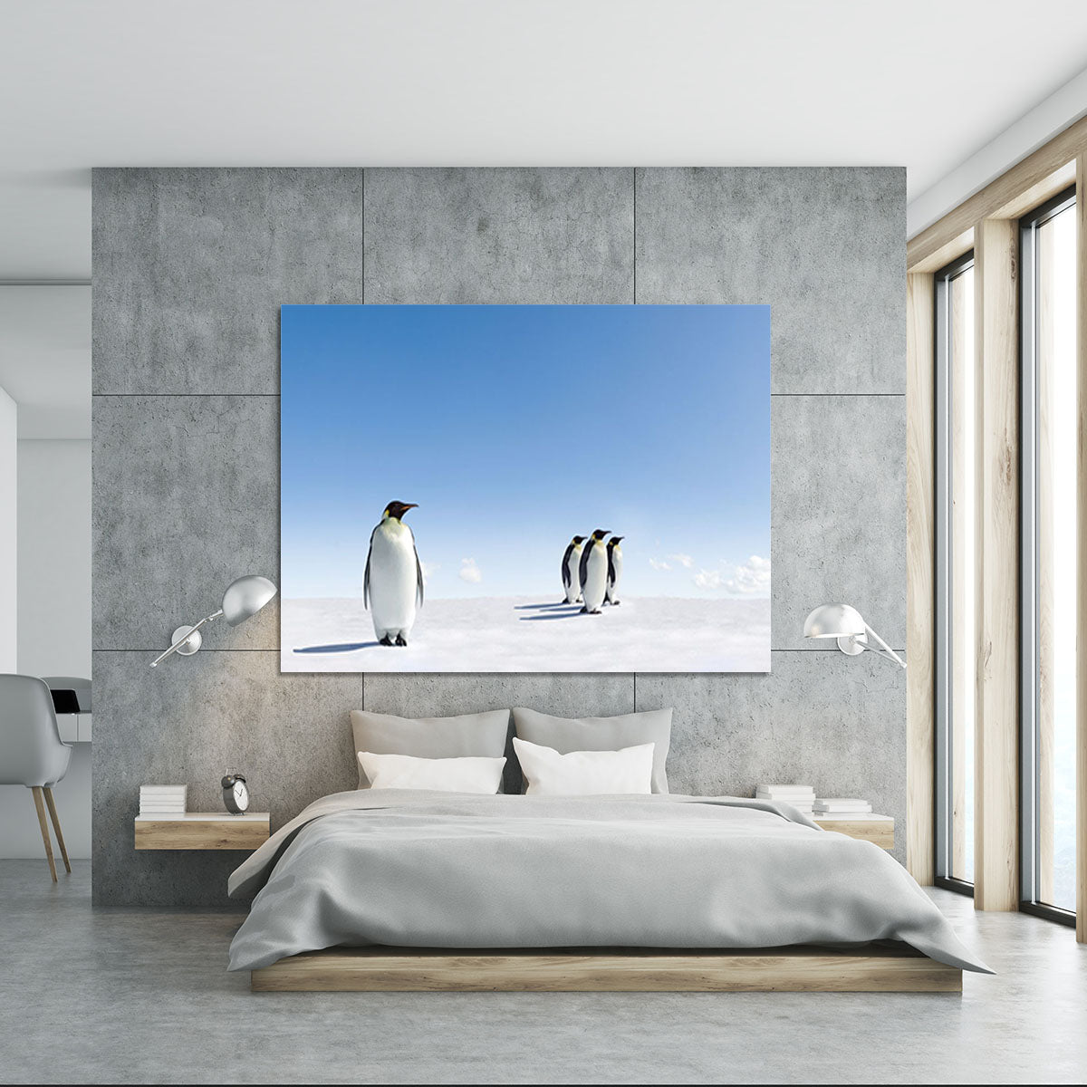 Group of Emperor Penguins in Antarctica Canvas Print or Poster - Canvas Art Rocks - 5