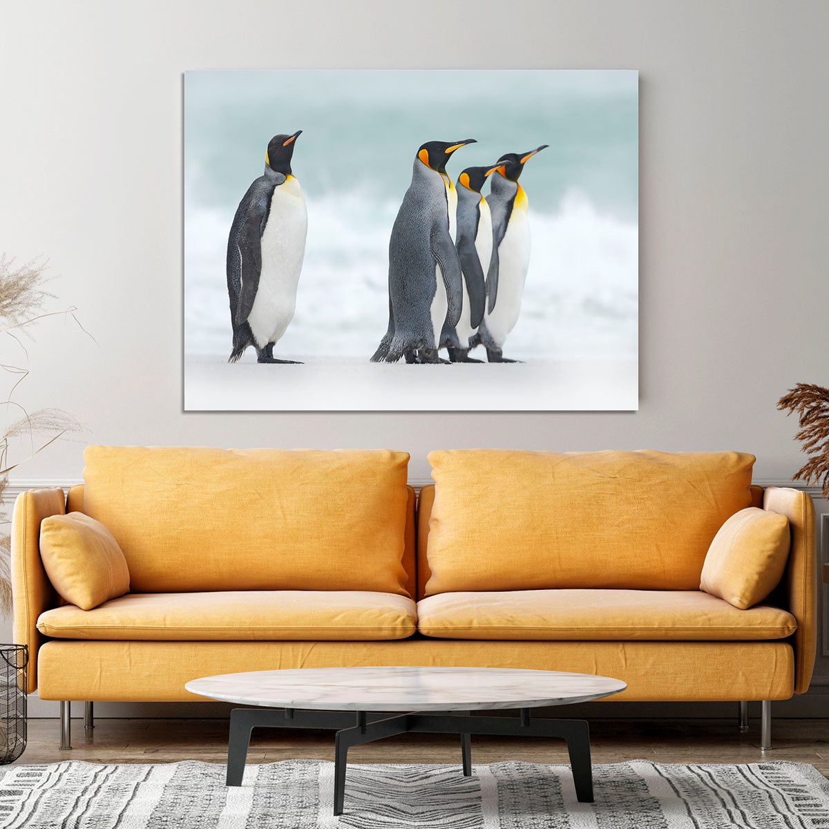 Group of four King penguins Canvas Print or Poster - Canvas Art Rocks - 4