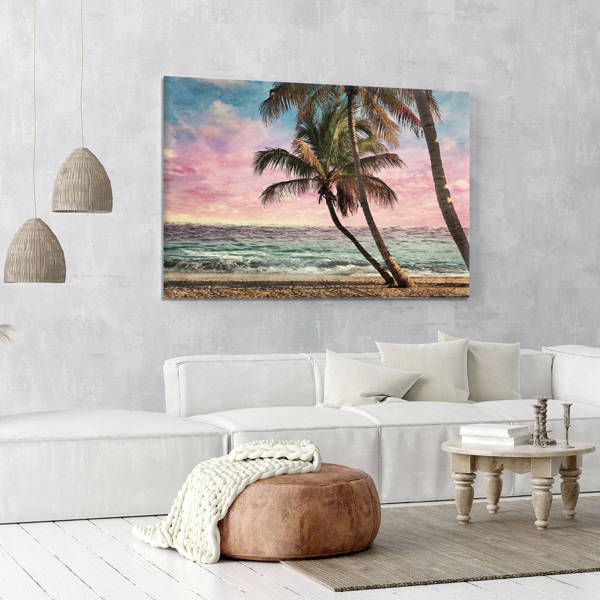 Grunge Image Of Tropical Beach Canvas Print or Poster - Canvas Art Rocks - 6