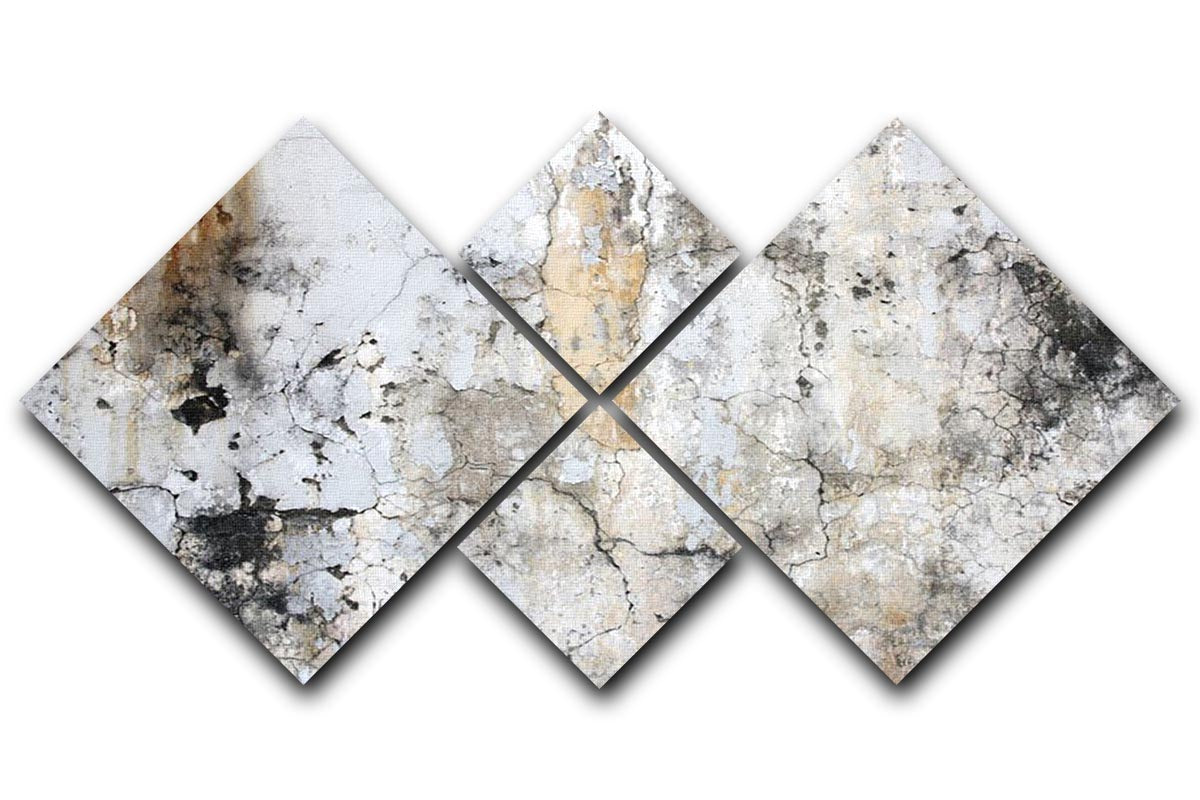 Grunge cracked wall 4 Square Multi Panel Canvas - Canvas Art Rocks - 1