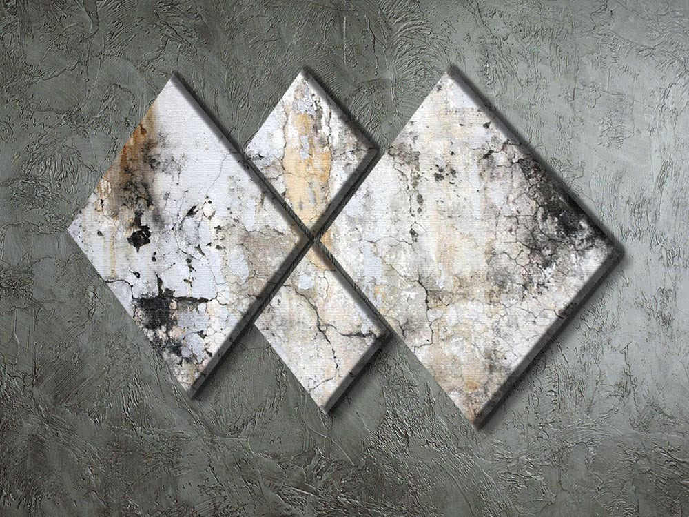 Grunge cracked wall 4 Square Multi Panel Canvas - Canvas Art Rocks - 2