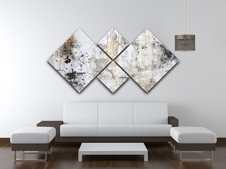 Grunge cracked wall 4 Square Multi Panel Canvas - Canvas Art Rocks - 3