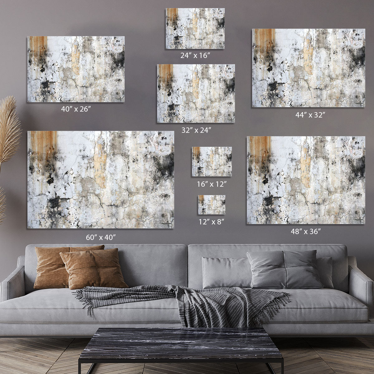 Grunge cracked wall Canvas Print or Poster - Canvas Art Rocks - 7