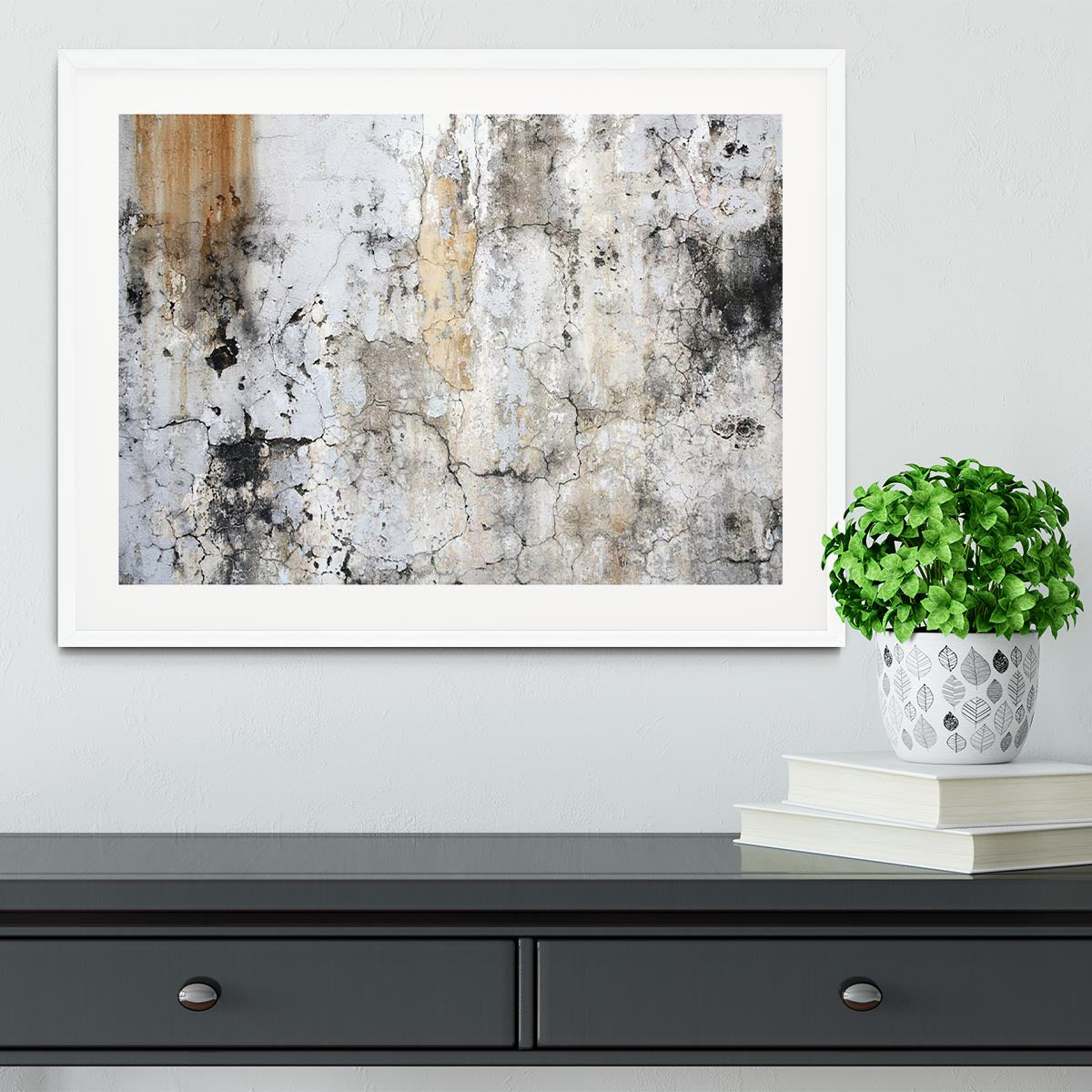 Grunge cracked wall Framed Print - Canvas Art Rocks - 5