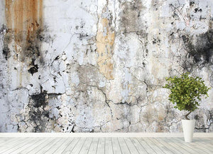 Grunge cracked wall Wall Mural Wallpaper - Canvas Art Rocks - 4
