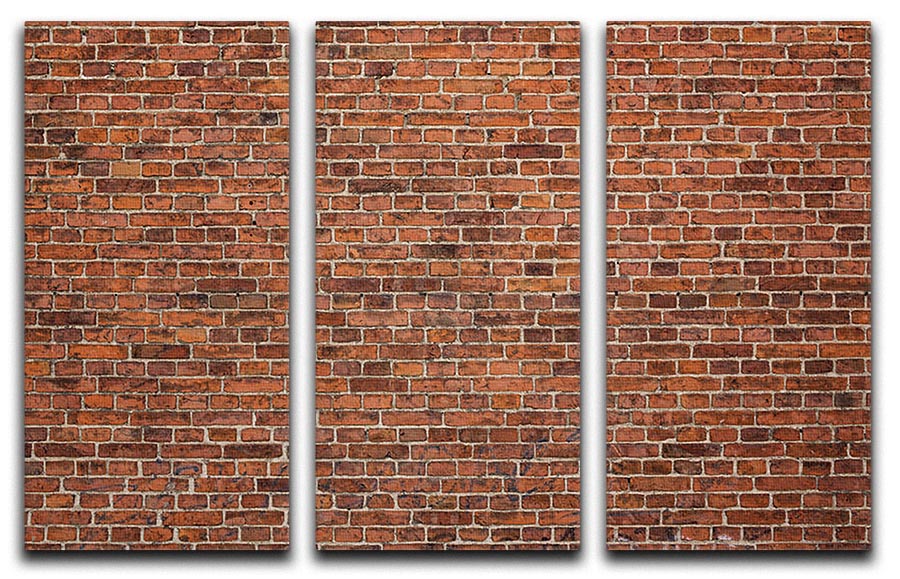 Grunge red brick wall 3 Split Panel Canvas Print - Canvas Art Rocks - 1