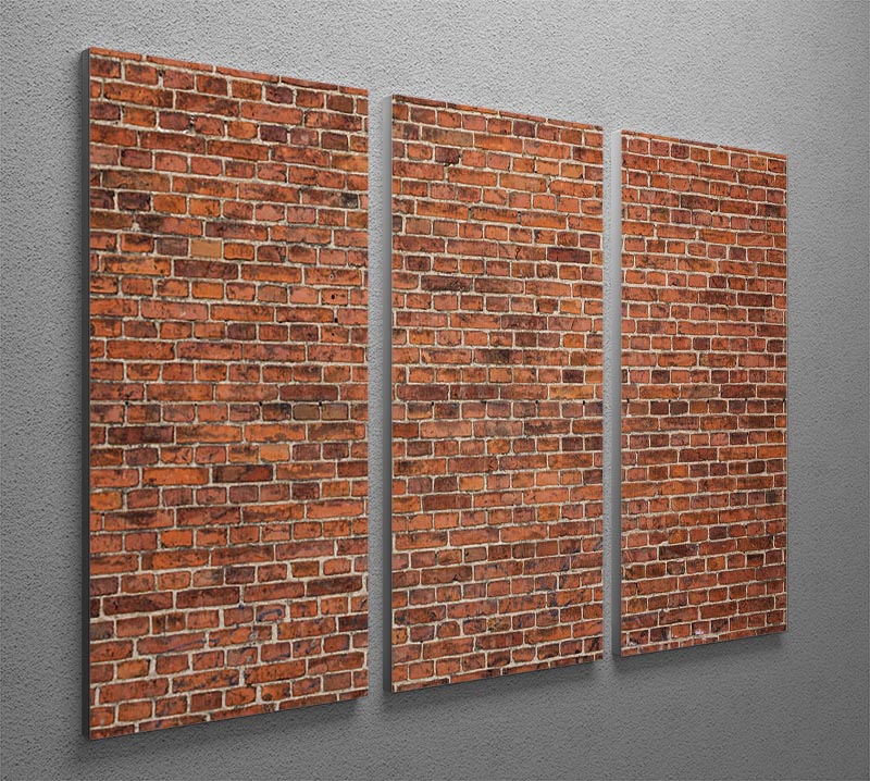 Grunge red brick wall 3 Split Panel Canvas Print - Canvas Art Rocks - 2