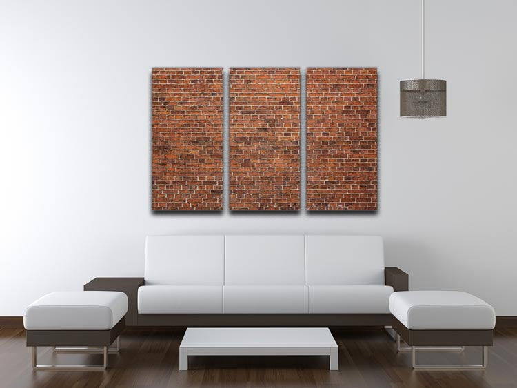 Grunge red brick wall 3 Split Panel Canvas Print - Canvas Art Rocks - 3