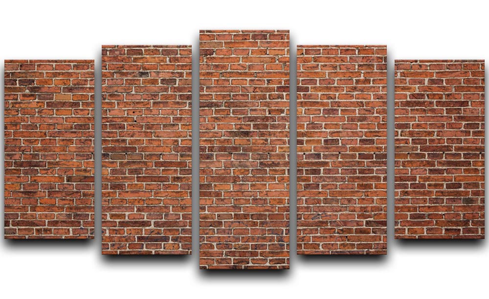 Grunge red brick wall 5 Split Panel Canvas - Canvas Art Rocks - 1