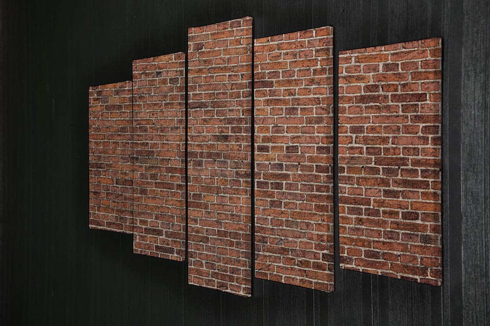 Grunge red brick wall 5 Split Panel Canvas - Canvas Art Rocks - 2