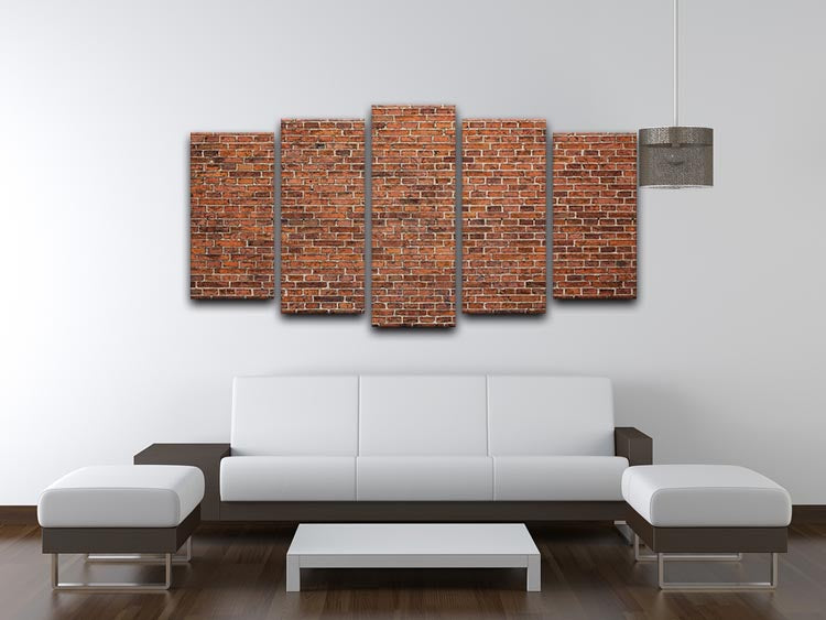 Grunge red brick wall 5 Split Panel Canvas - Canvas Art Rocks - 3