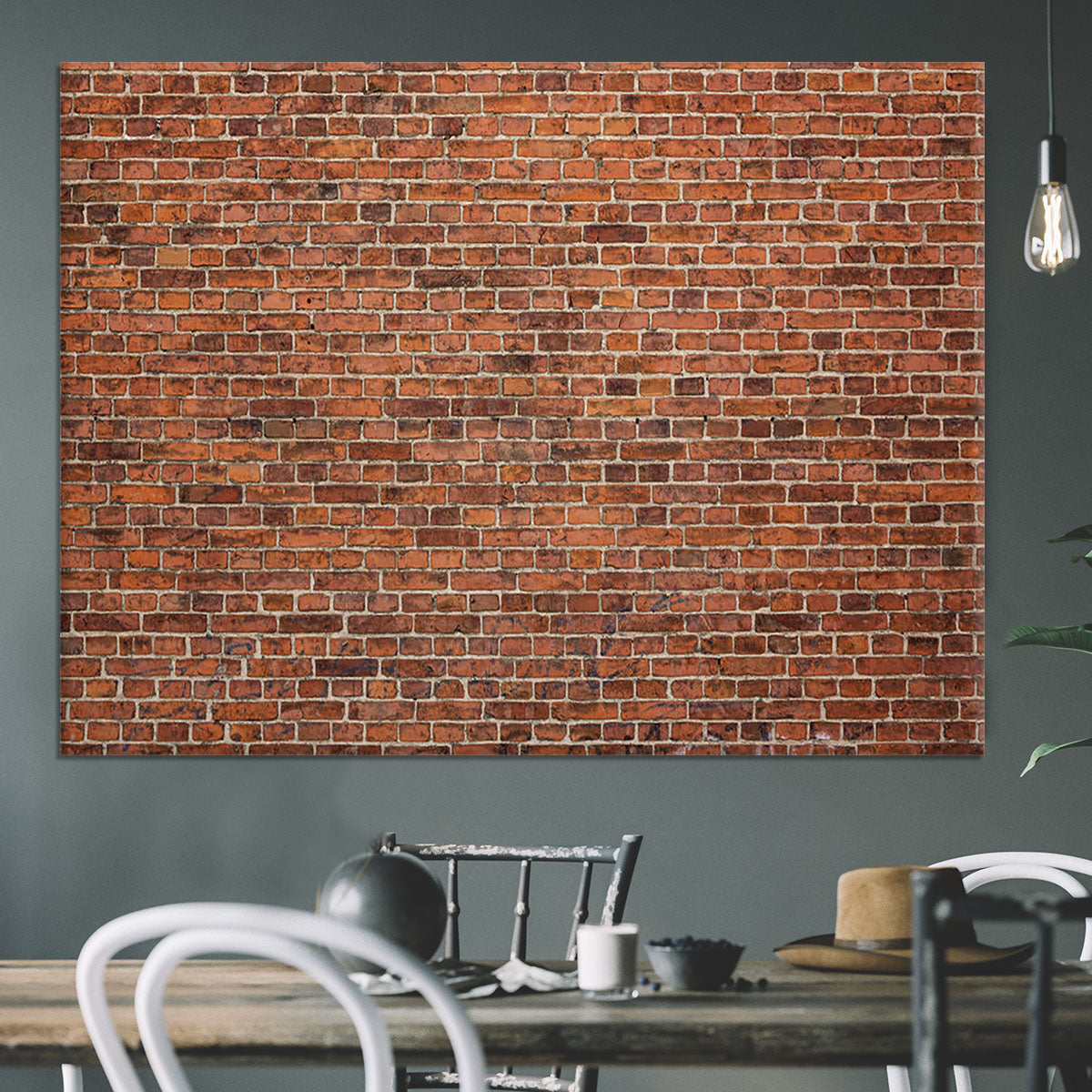 Grunge red brick wall Canvas Print or Poster - Canvas Art Rocks - 3