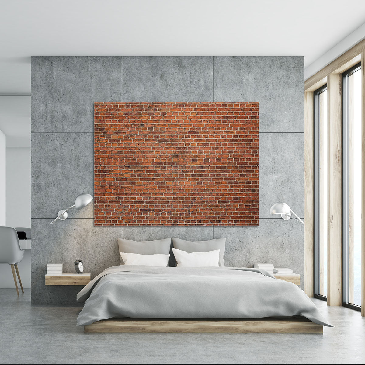 Grunge red brick wall Canvas Print or Poster - Canvas Art Rocks - 5