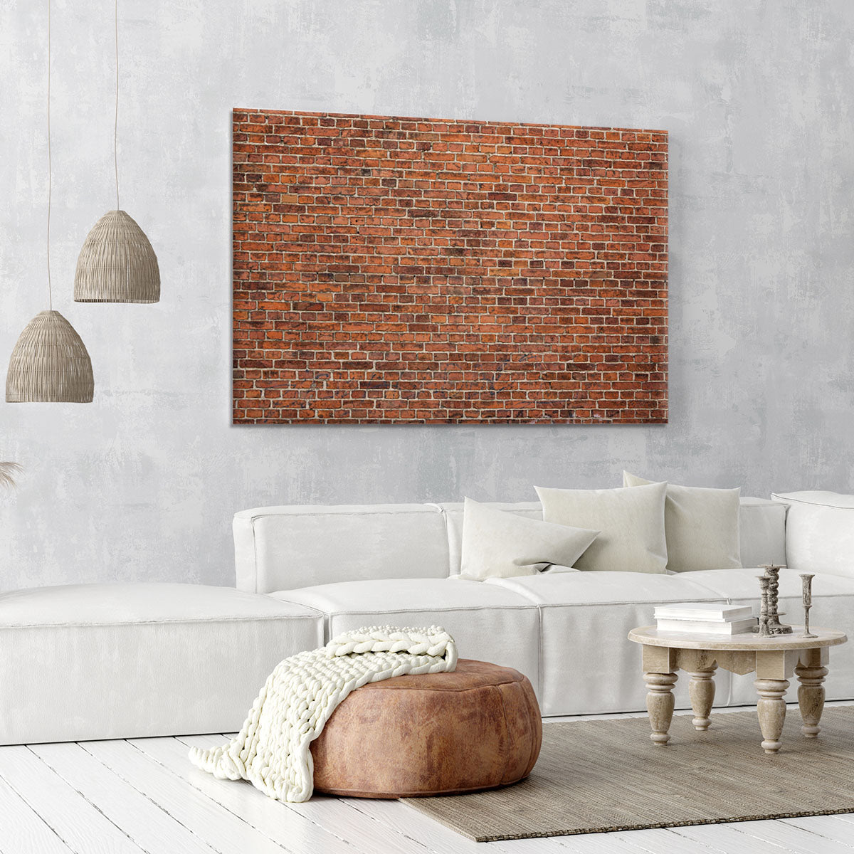Grunge red brick wall Canvas Print or Poster - Canvas Art Rocks - 6