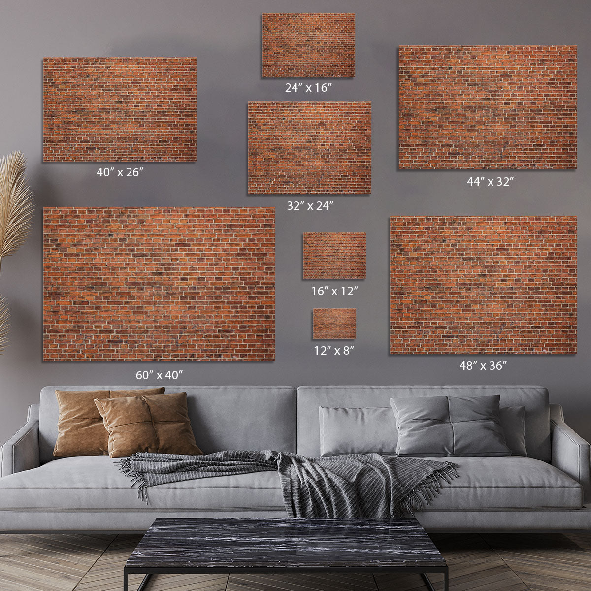 Grunge red brick wall Canvas Print or Poster - Canvas Art Rocks - 7