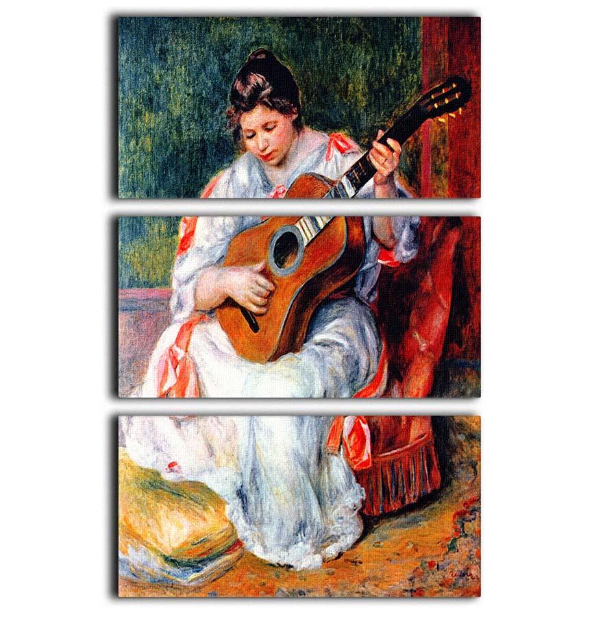 Guitarist by Renoir 3 Split Panel Canvas Print - Canvas Art Rocks - 1
