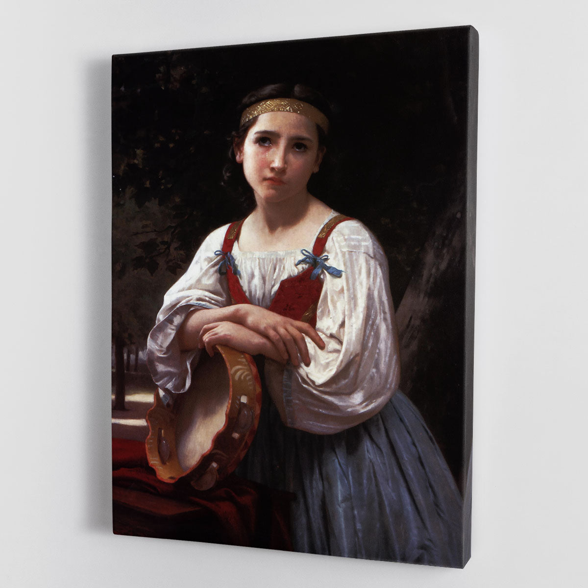 Gypsy Girl with a Basque Drum By Bouguereau Canvas Print or Poster - Canvas Art Rocks - 1