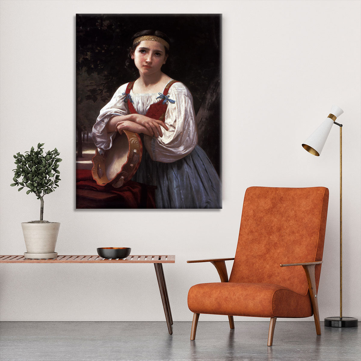 Gypsy Girl with a Basque Drum By Bouguereau Canvas Print or Poster ...