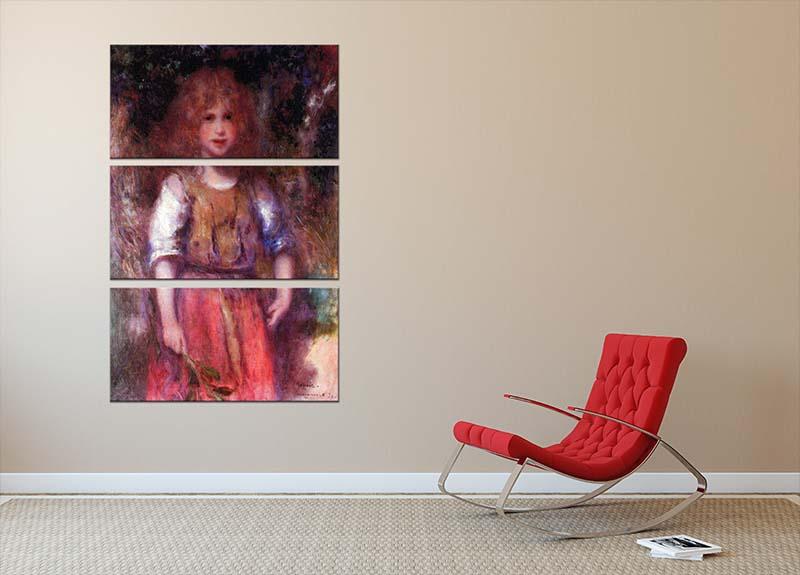 Gypsy girl by Renoir 3 Split Panel Canvas Print - Canvas Art Rocks - 2