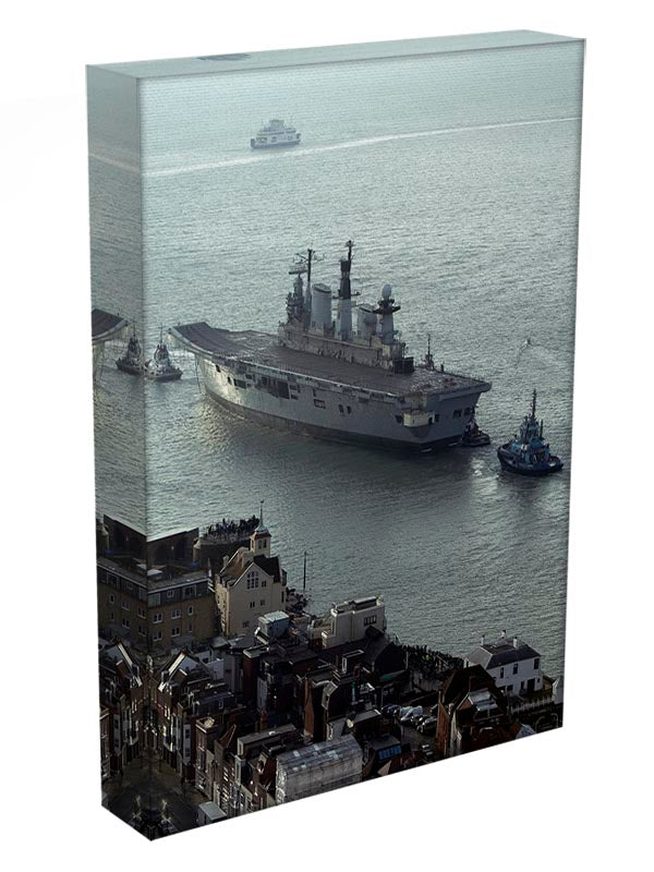 HMS Illustrious leaves Portsmouth Harbour Canvas Print or Poster - Canvas Art Rocks - 3