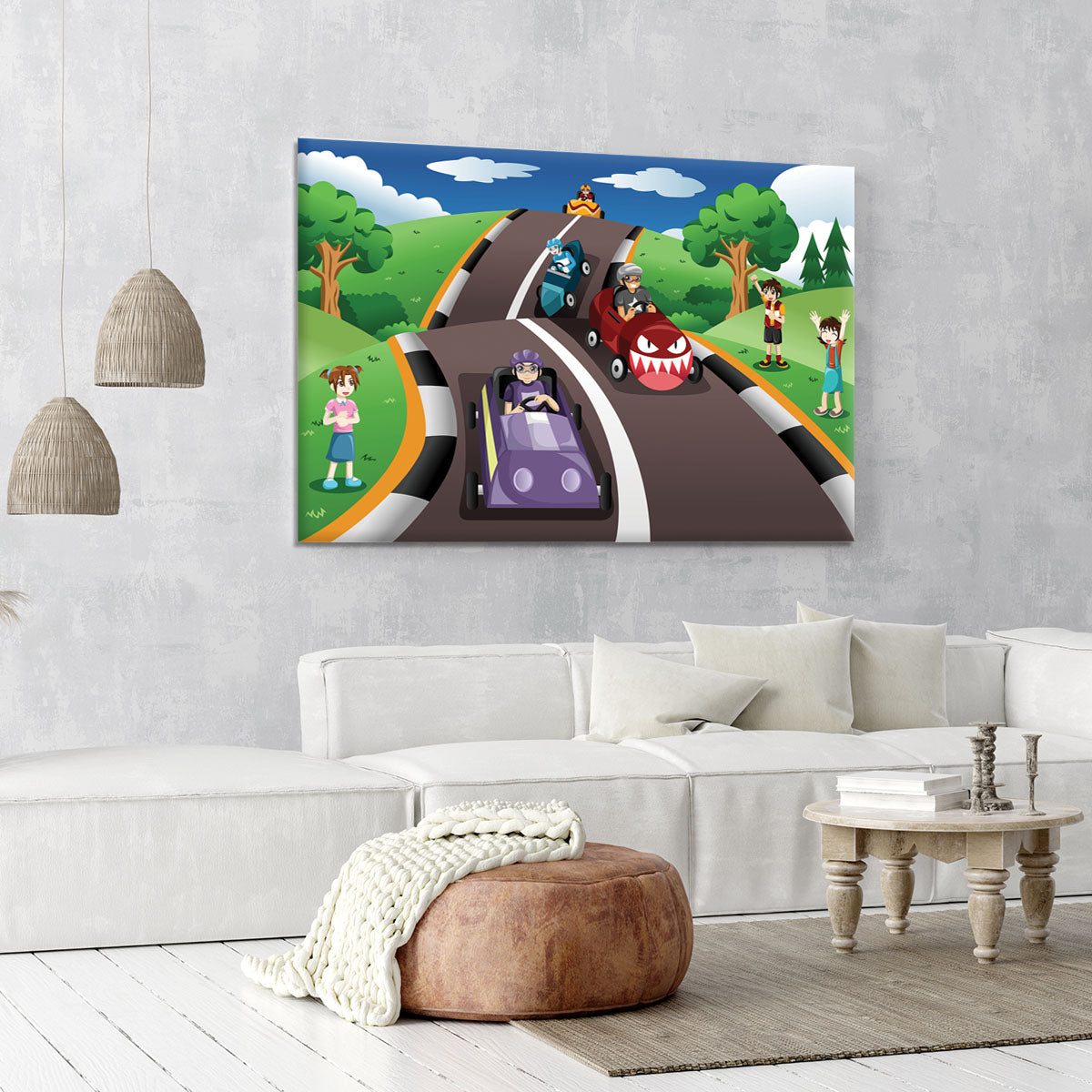 Happy kids in a box car race Canvas Print or Poster - Canvas Art Rocks - 6