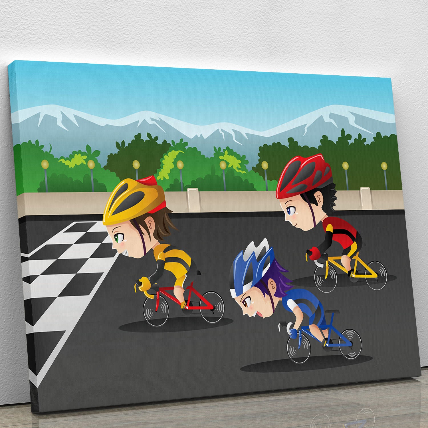 Happy kids in a race Canvas Print or Poster - Canvas Art Rocks - 1