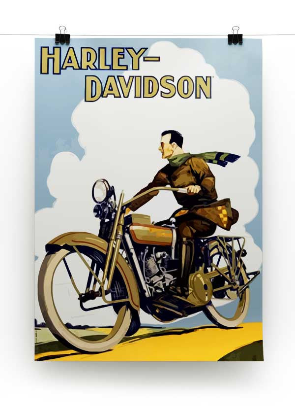 Vintage Harley Davidson Print - Canvas Art Rocks - 2