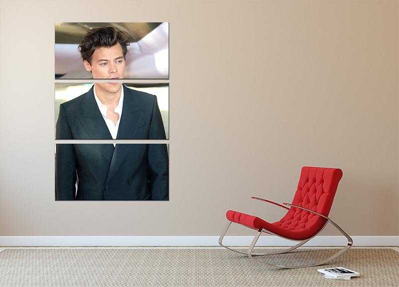 Harry Styles from One Direction 3 Split Panel Canvas Print - Canvas Art Rocks - 2