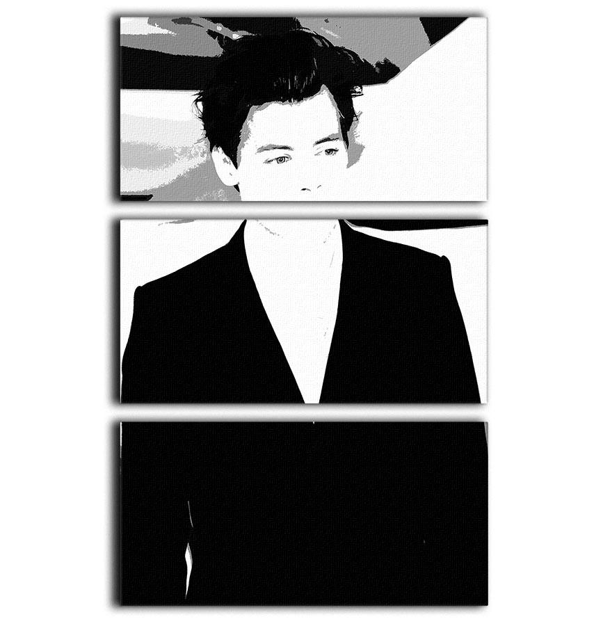 Harry Styles from One Direction Pop Art 3 Split Panel Canvas Print - Canvas Art Rocks - 1