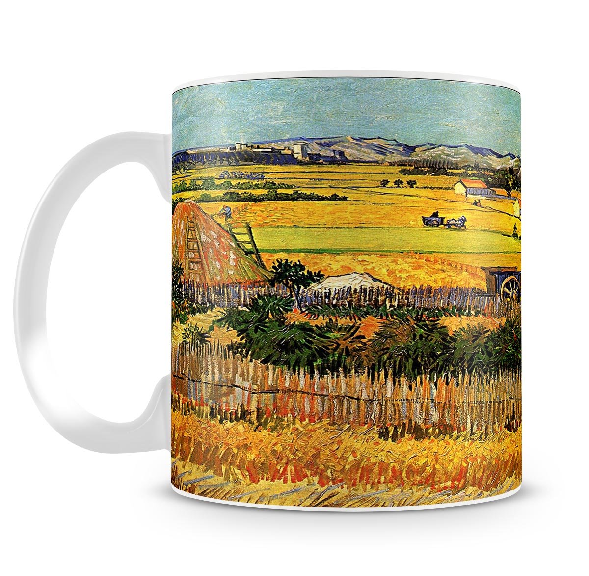 Harvest at La Crau with Montmajour in the Background by Van Gogh Mug - Canvas Art Rocks - 4