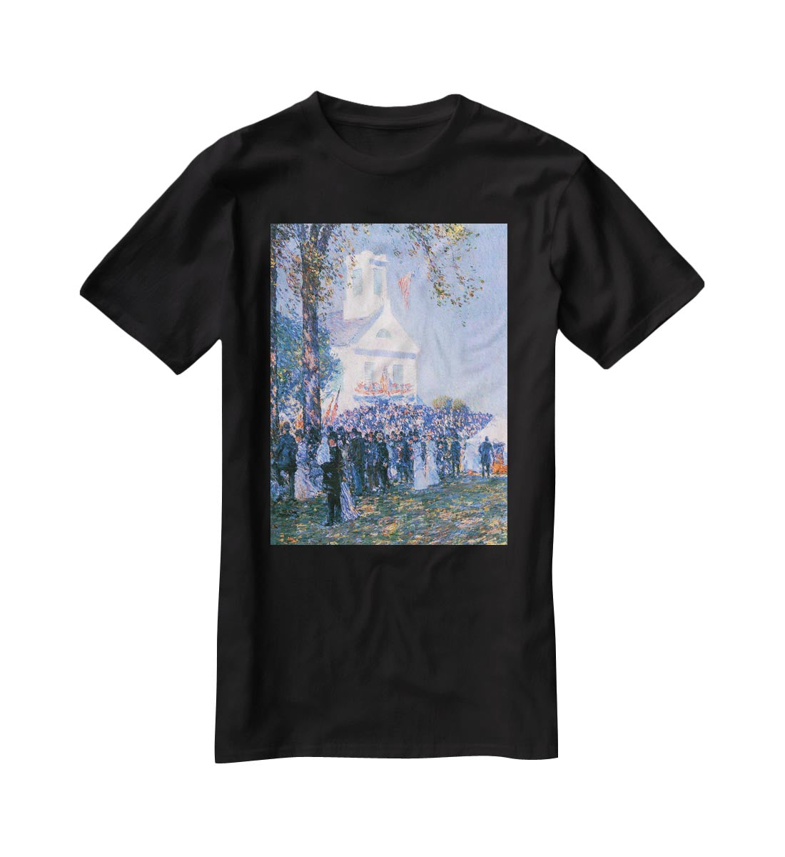 Harvest in a village in New England by Hassam T-Shirt - Canvas Art Rocks - 1