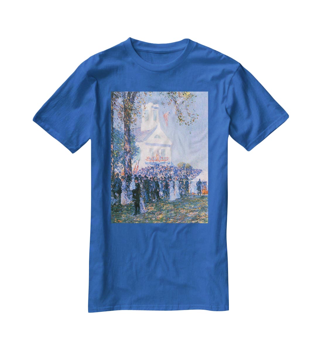 Harvest in a village in New England by Hassam T-Shirt - Canvas Art Rocks - 2