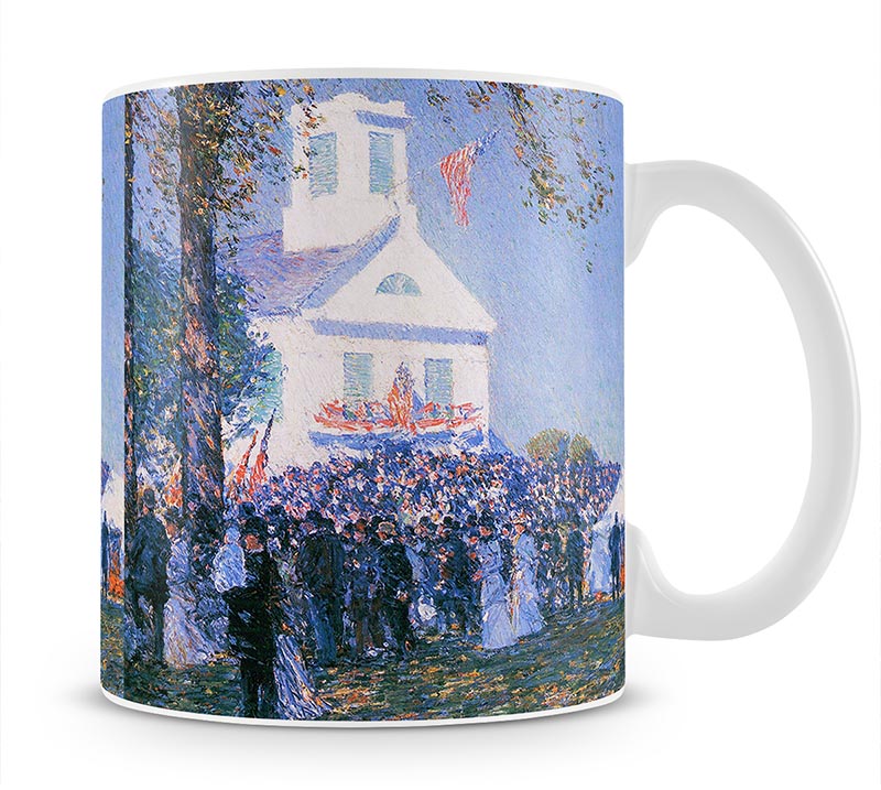 Harvest in a village in New England by Hassam Mug - Canvas Art Rocks - 1
