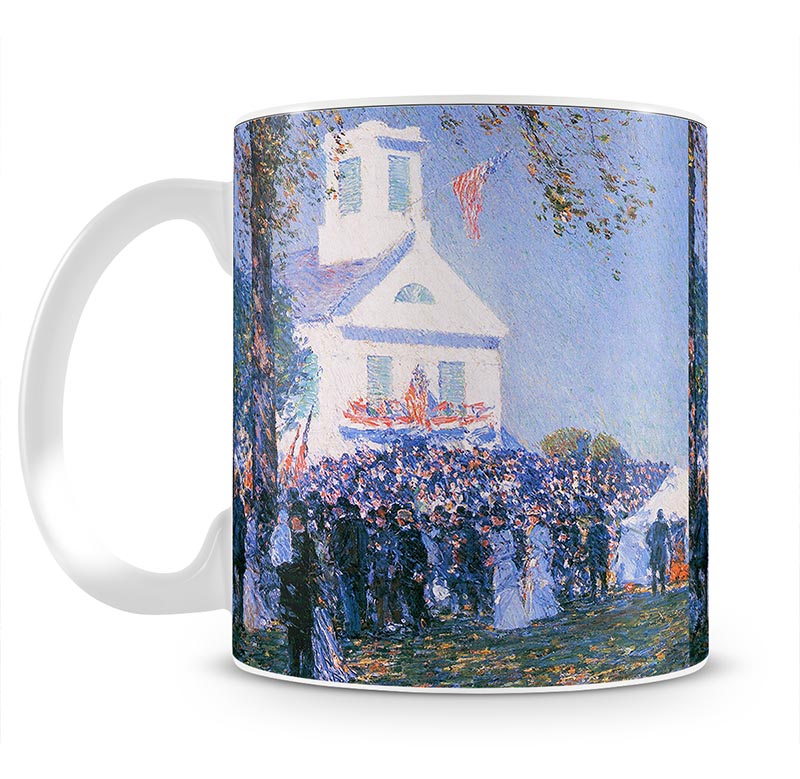 Harvest in a village in New England by Hassam Mug - Canvas Art Rocks - 1