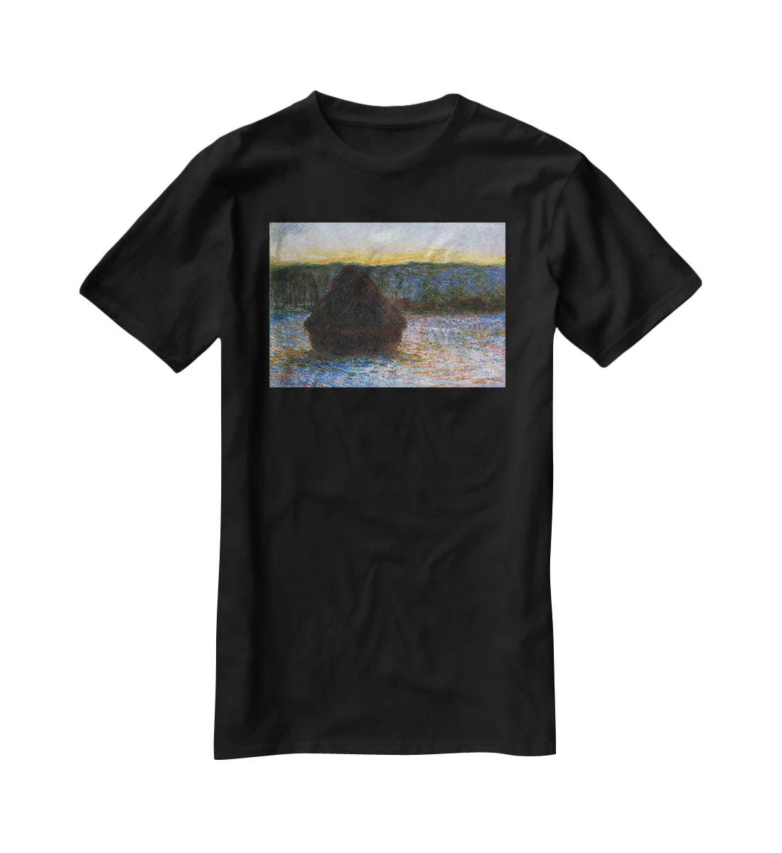 Haylofts thaw sunset by Monet T-Shirt - Canvas Art Rocks - 1