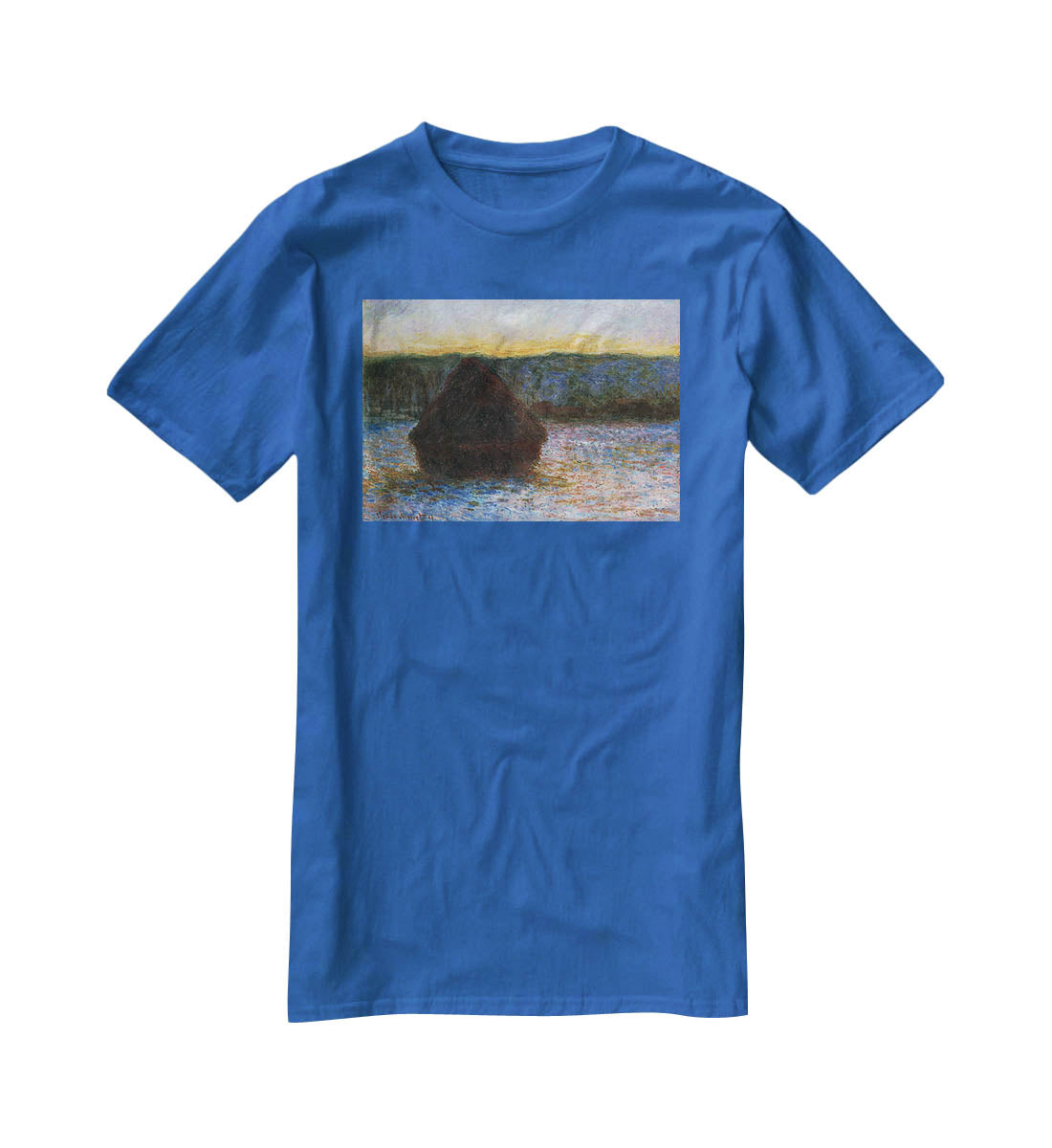 Haylofts thaw sunset by Monet T-Shirt - Canvas Art Rocks - 2