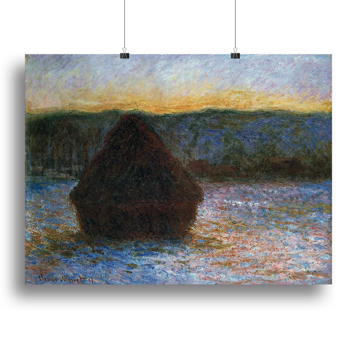 Haylofts thaw sunset by Monet Canvas Print or Poster - Canvas Art Rocks - 2