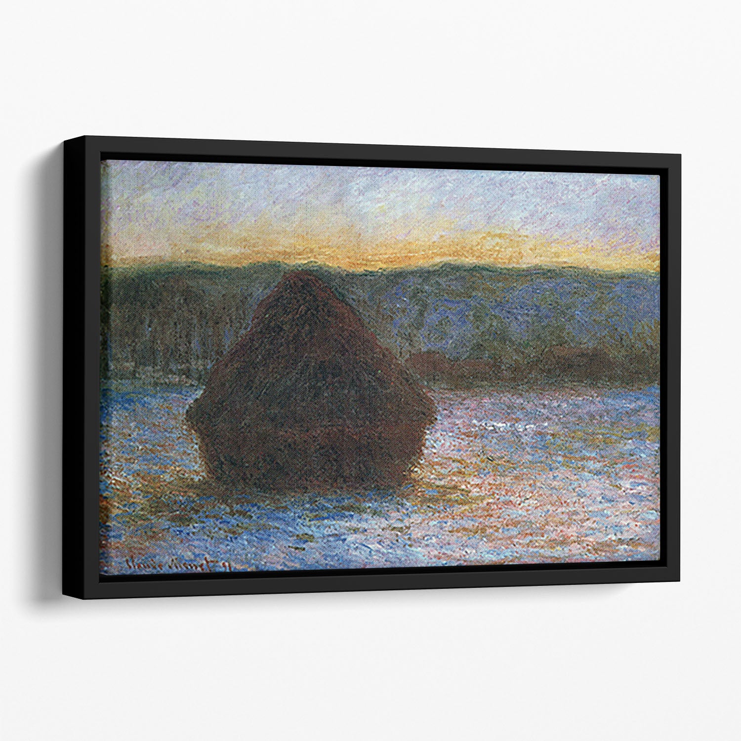 Haylofts thaw sunset by Monet Floating Framed Canvas
