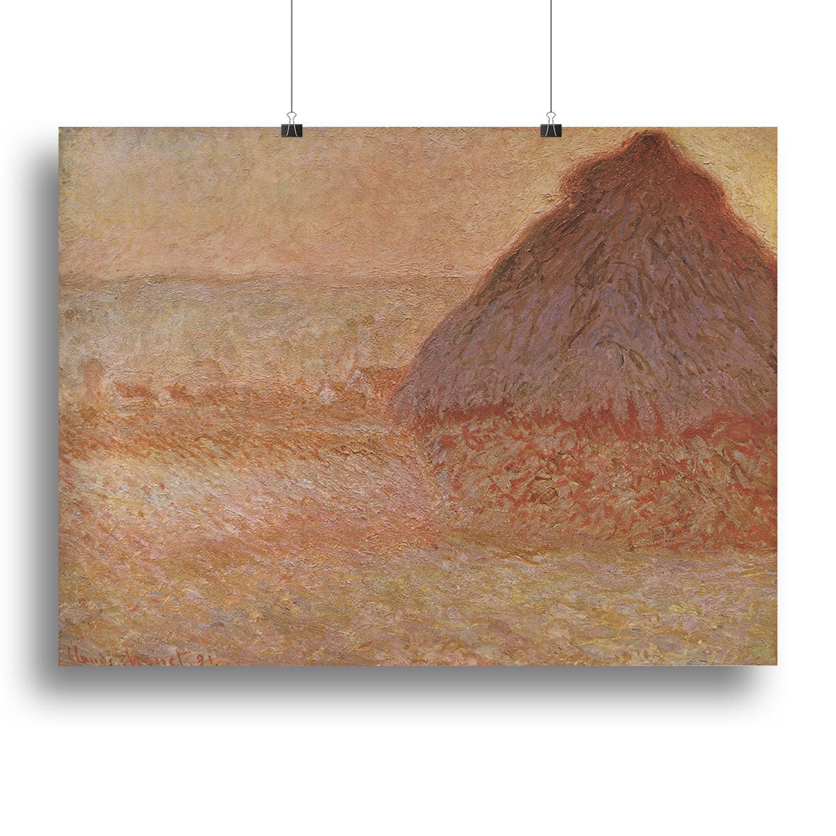 Haystacks at sunset by Monet Canvas Print or Poster - Canvas Art Rocks - 2
