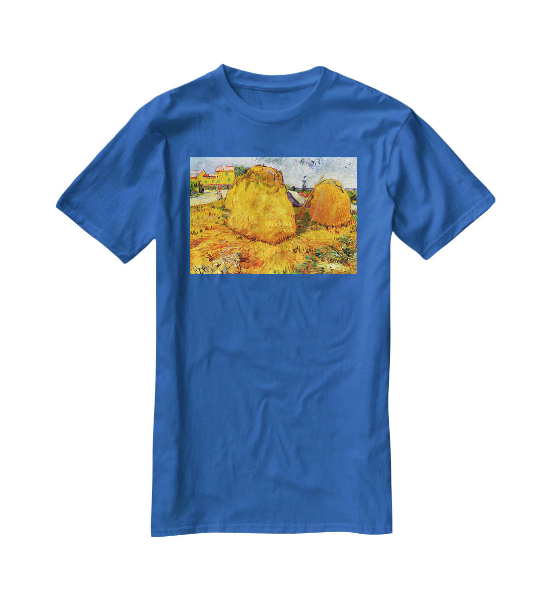 Haystacks in Provence by Van Gogh T-Shirt - Canvas Art Rocks - 2
