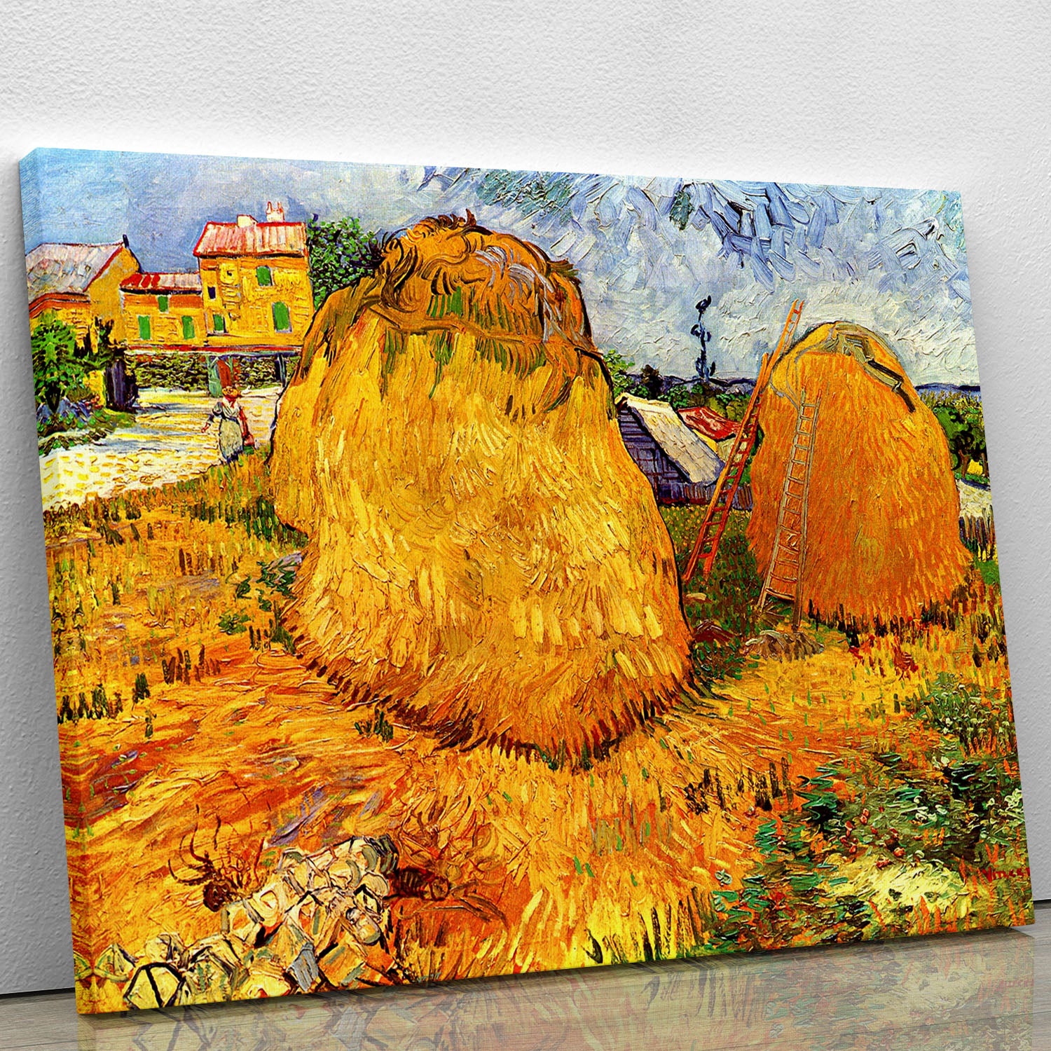 Haystacks in Provence by Van Gogh Canvas Print or Poster - Canvas Art Rocks - 1