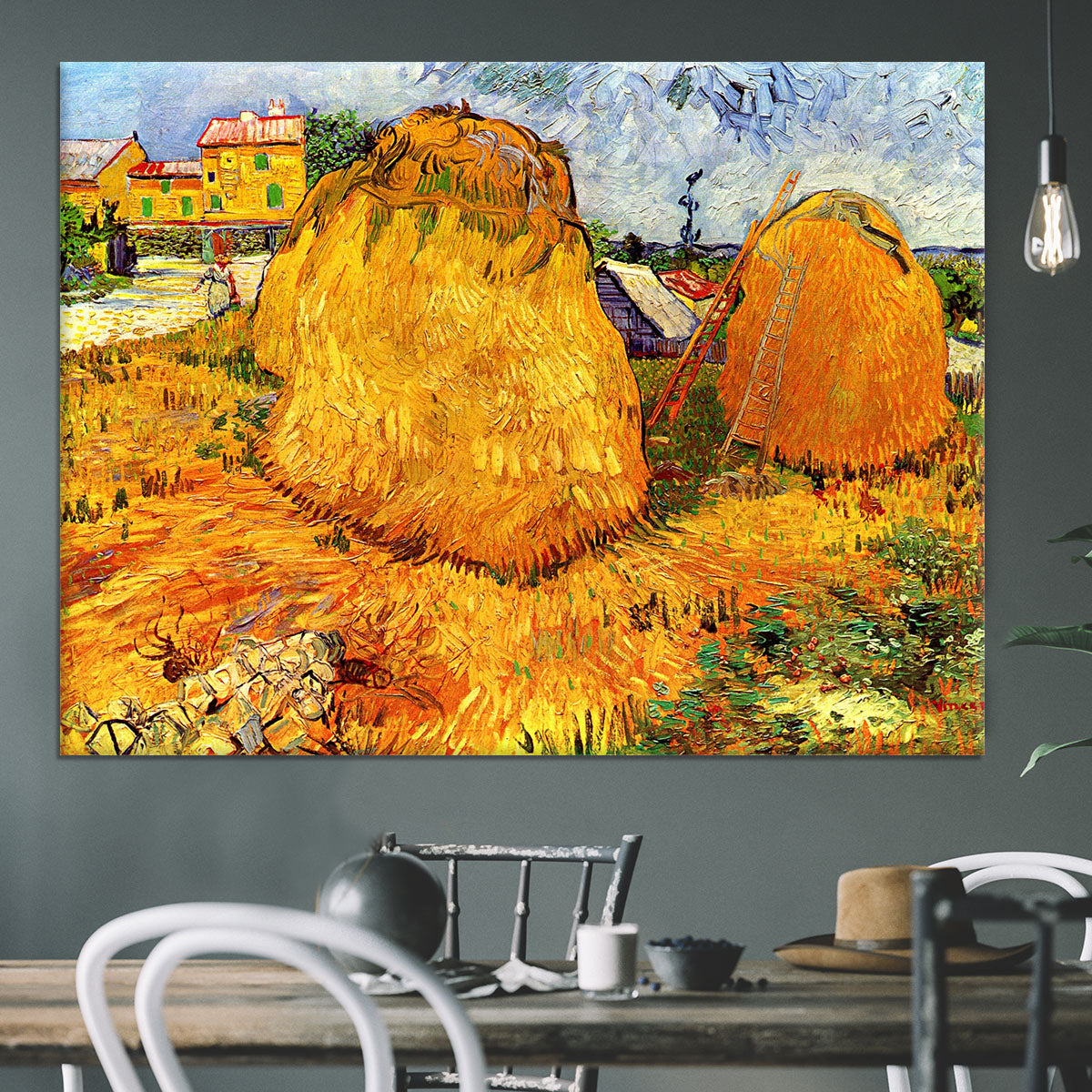 Haystacks in Provence by Van Gogh Canvas Print or Poster - Canvas Art Rocks - 3