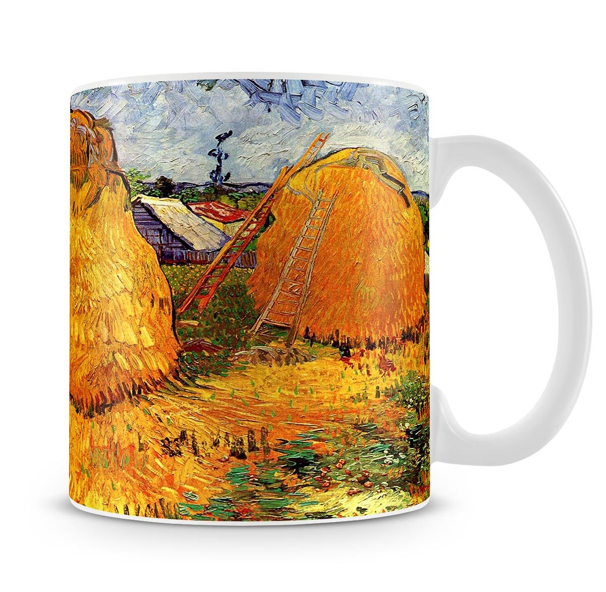 Haystacks in Provence by Van Gogh Mug - Canvas Art Rocks - 4