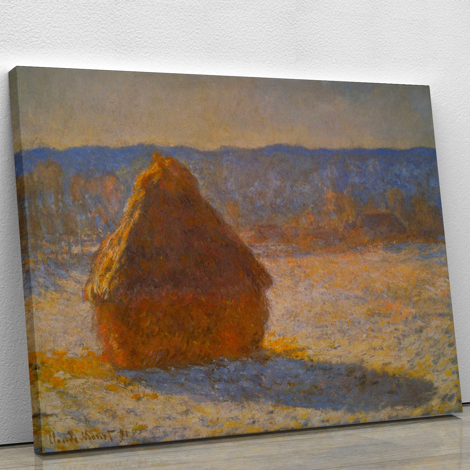 Haystacks in Snow by Monet Canvas Print or Poster - Canvas Art Rocks - 1