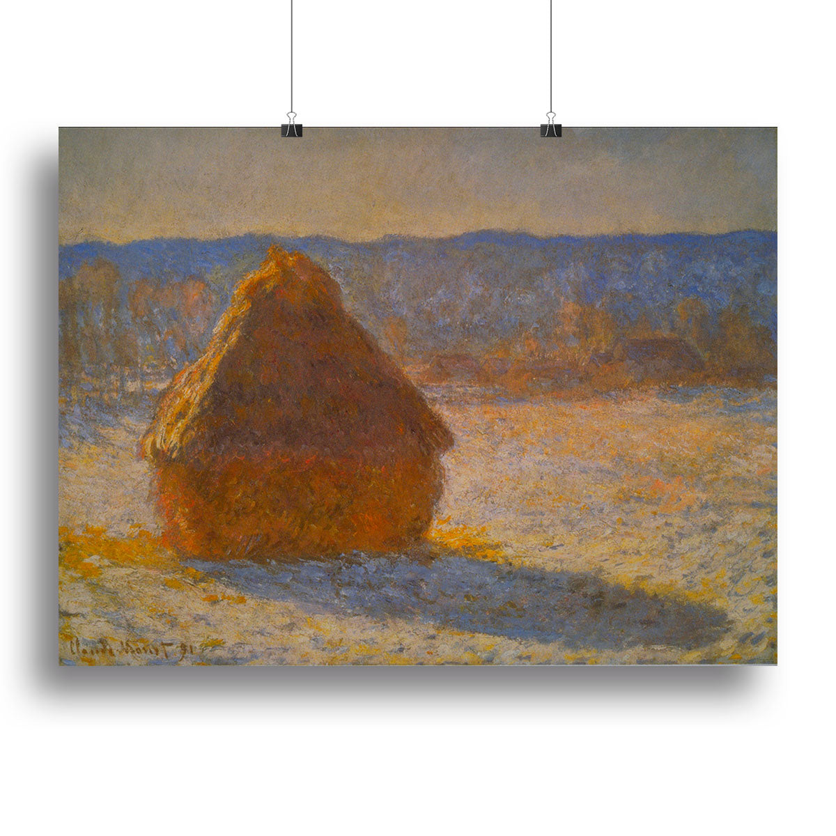 Haystacks in Snow by Monet Canvas Print or Poster - Canvas Art Rocks - 2